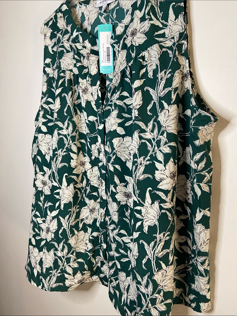 Gilli Green Floral Button-Down Shirt